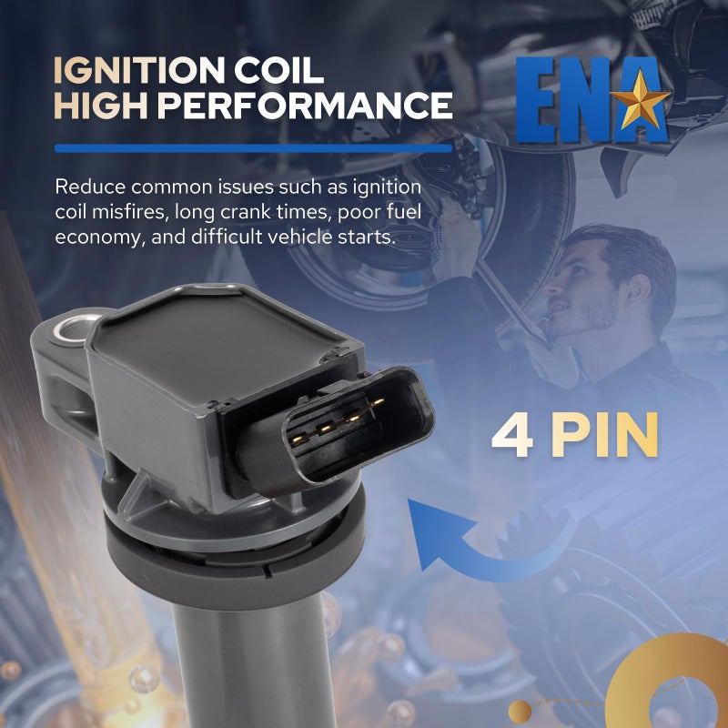 ENA Set of 6 Ignition Coil Pack Compatible with Toyota Tacoma 4Runner Tundra FJ Cruiser Scion xB 2005 2006 2007 2008 2009 2010 2011 2012 2013 2014 2015 4.0 V6 for UF495 C1426 9091902248 - Image 4